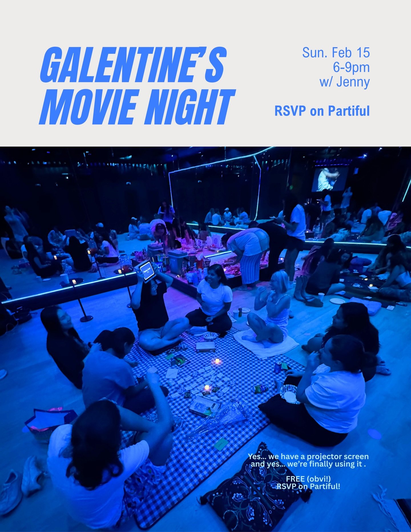 This one deserved its own post! A post-Benito Bowl Galentine&rsquo;s day rom-com movie watching date with us hosted by our very own @jennyvo315 💓 Open to the public, free (obviously!) more details on the Partiful! DM us for a link or check our stori