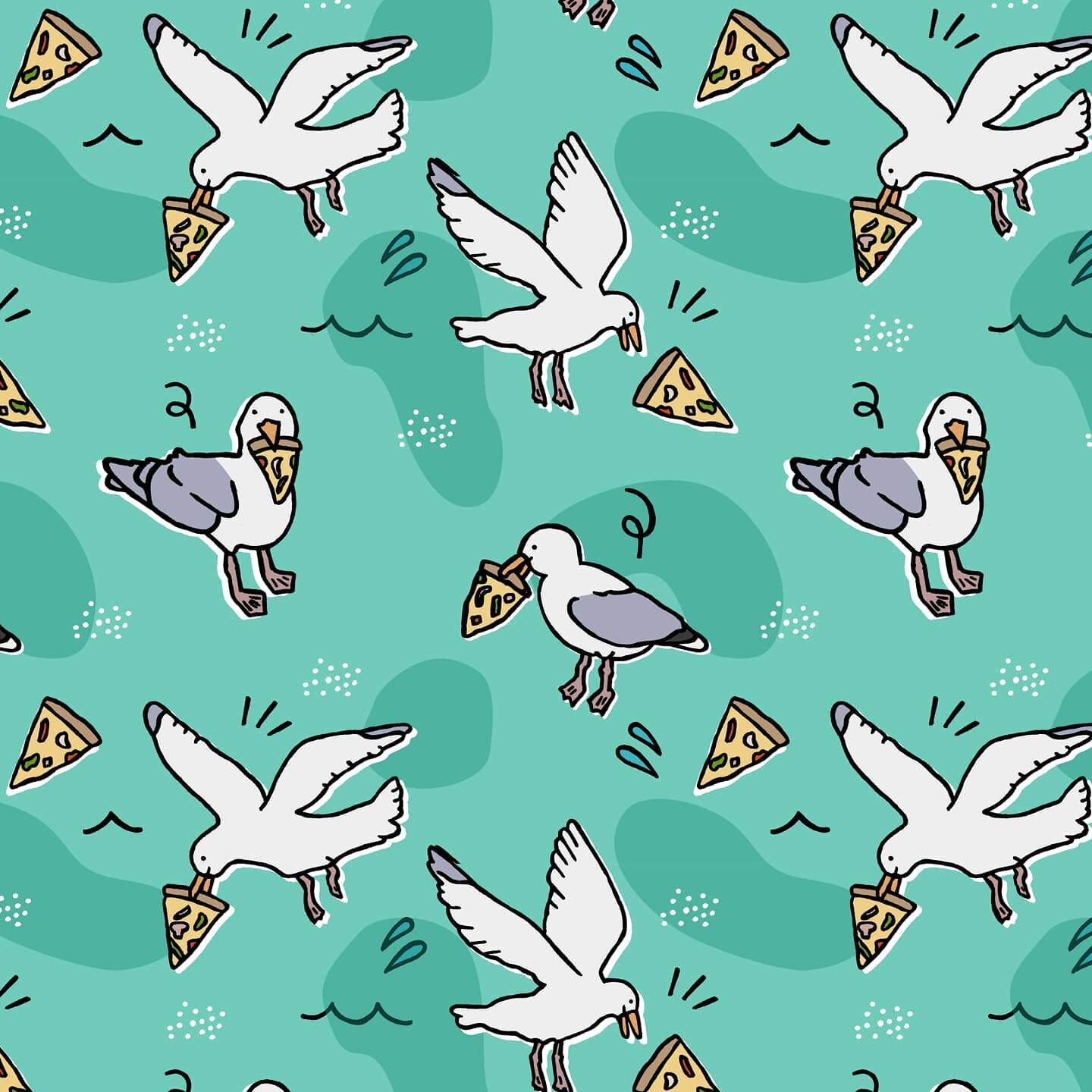I had so much fun creating this summer inspired pattern. I may be on the east coast now but I sure do miss west coast beach days and yes, even those hungry gulls. 
.
Can't wait to see what this pattern looks on some products! My shop is getting an ov