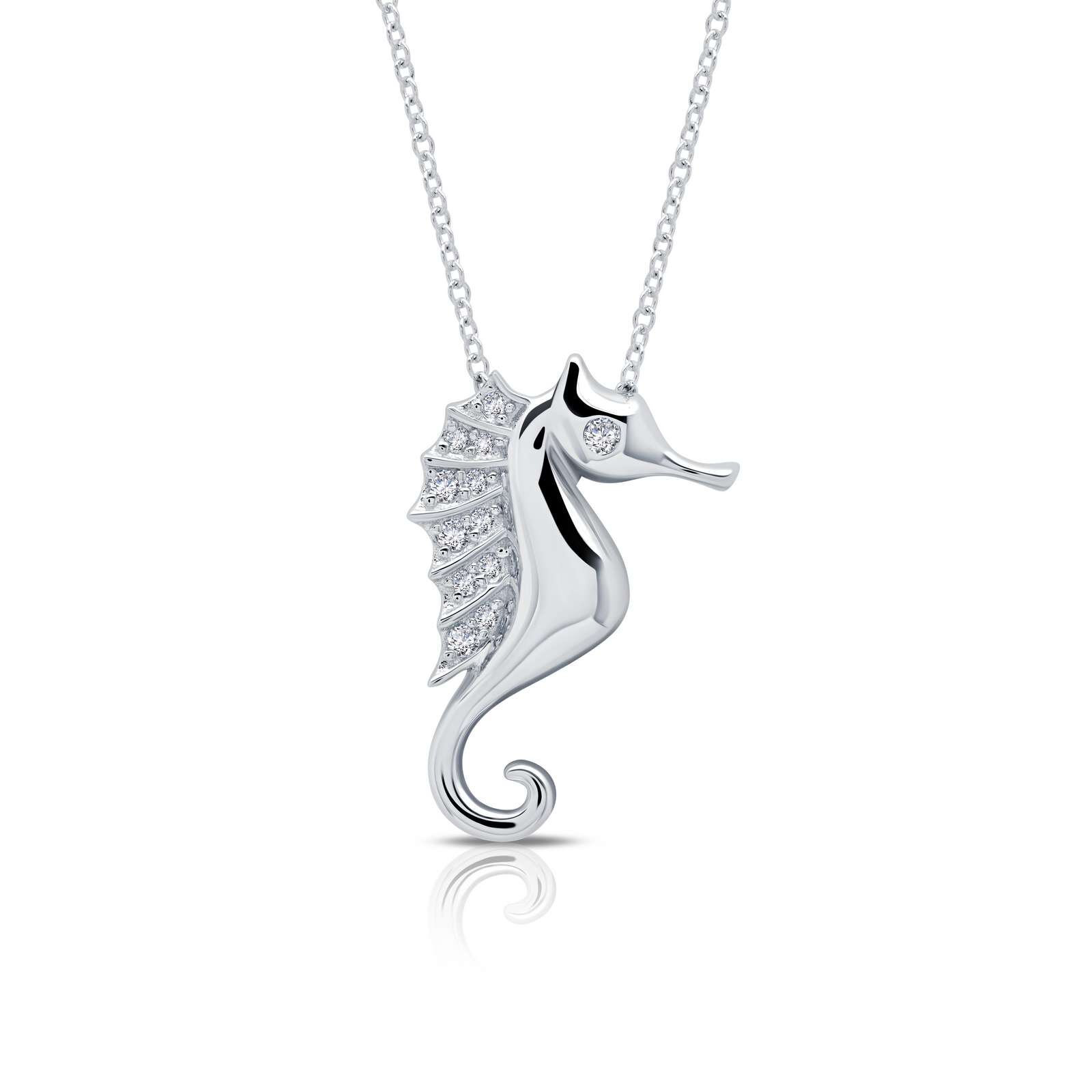 LF:  Sterling Silver Whimsical Seahorse Necklace 