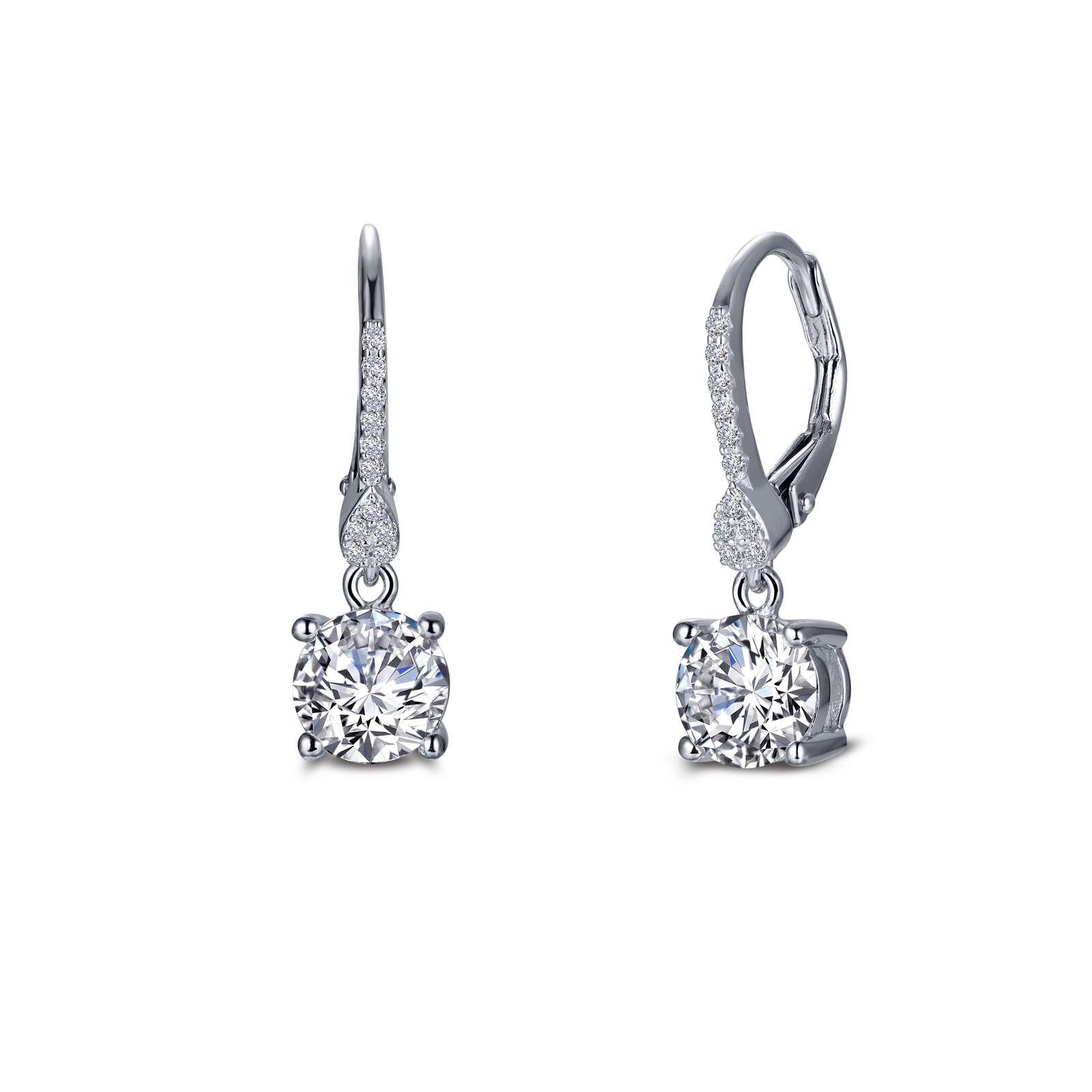LF:  Leverback Solitaire Drop Earrings