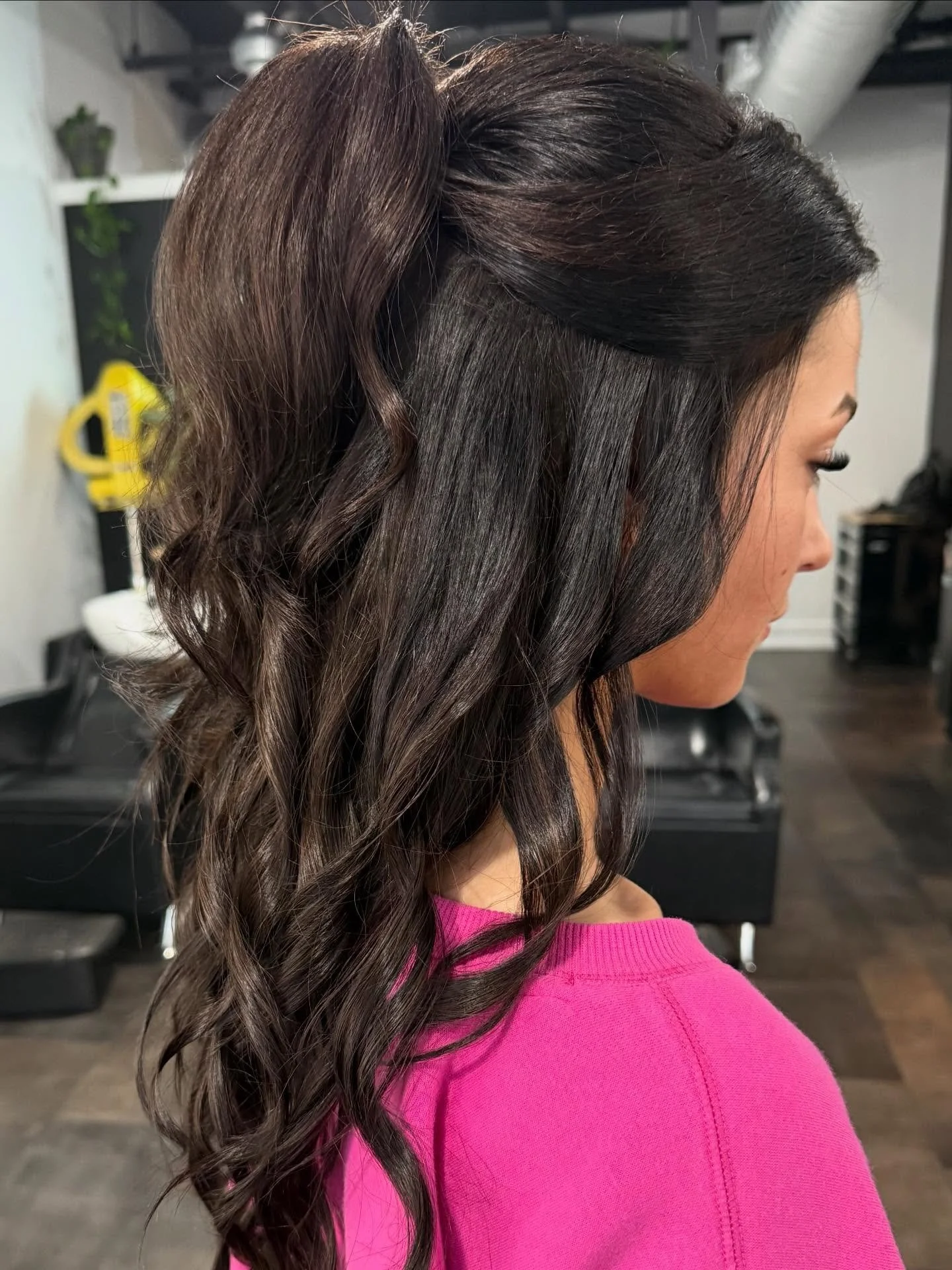 Book your prom look 🪩🩷 #buckscountyprom #promhair #promseason