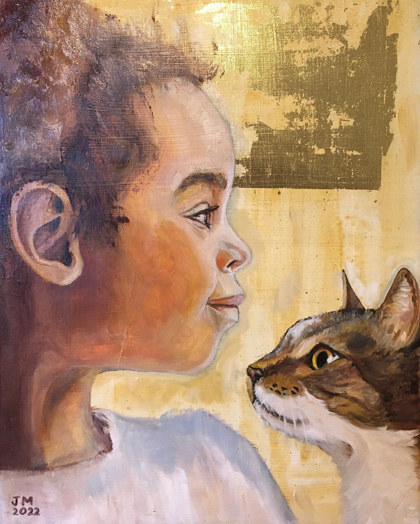 A cat may look at a queen&hellip; #artistsoninstagram #newwork #oilpainting