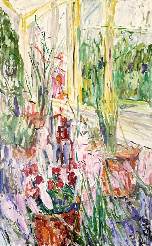 "Window with Flowerpots" | oil on canvas | 48 x 30