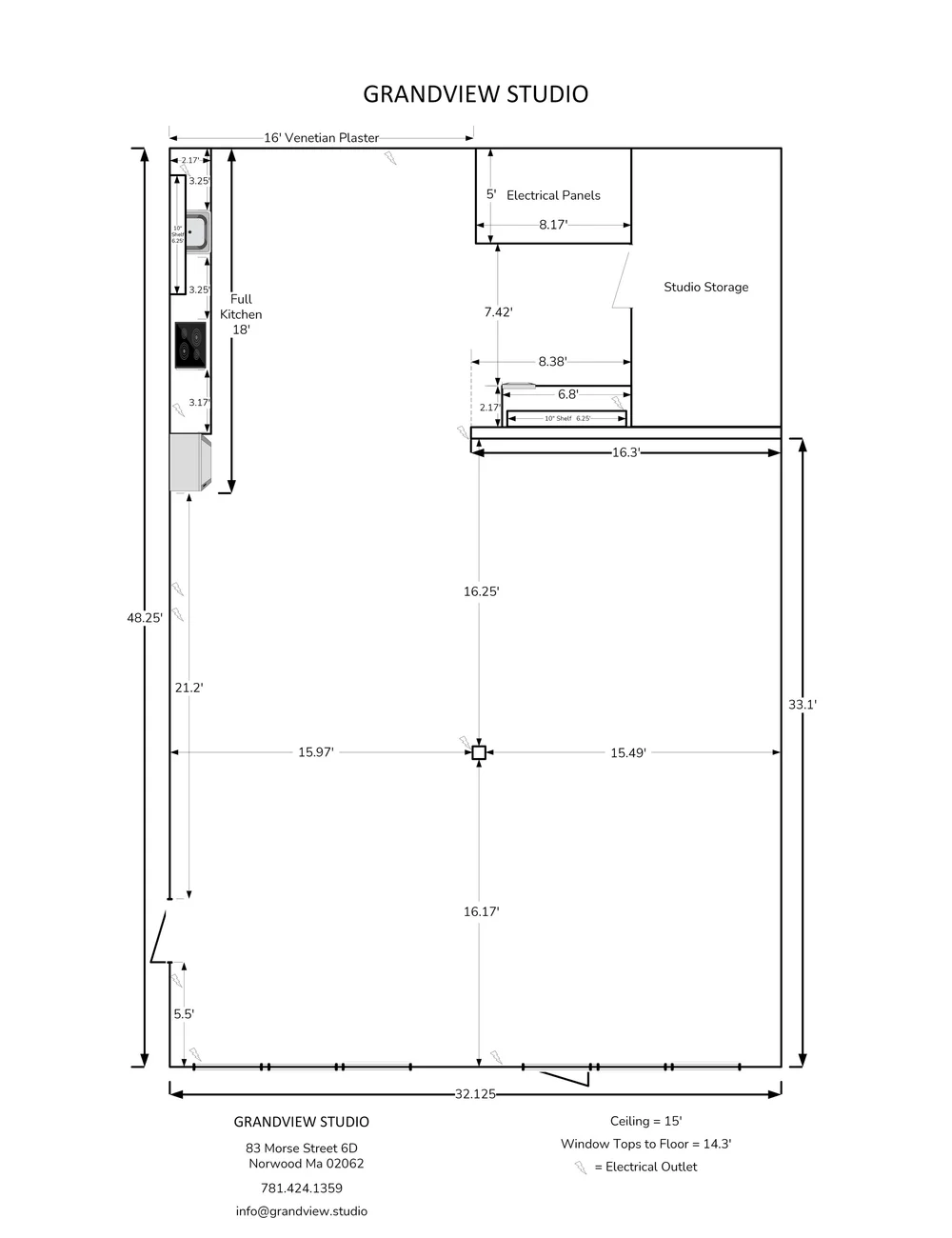 Floor Plan — Grandview Studio