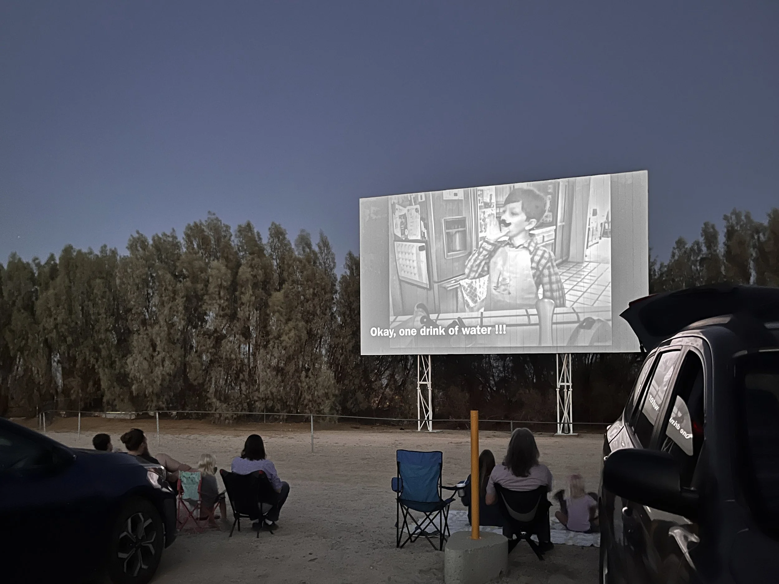Still from S. Billig's film, "Pirate of the West." 3rd Annual Student Silent Film Festival, held at Smith's Ranch Drive In Theater, 2023. 