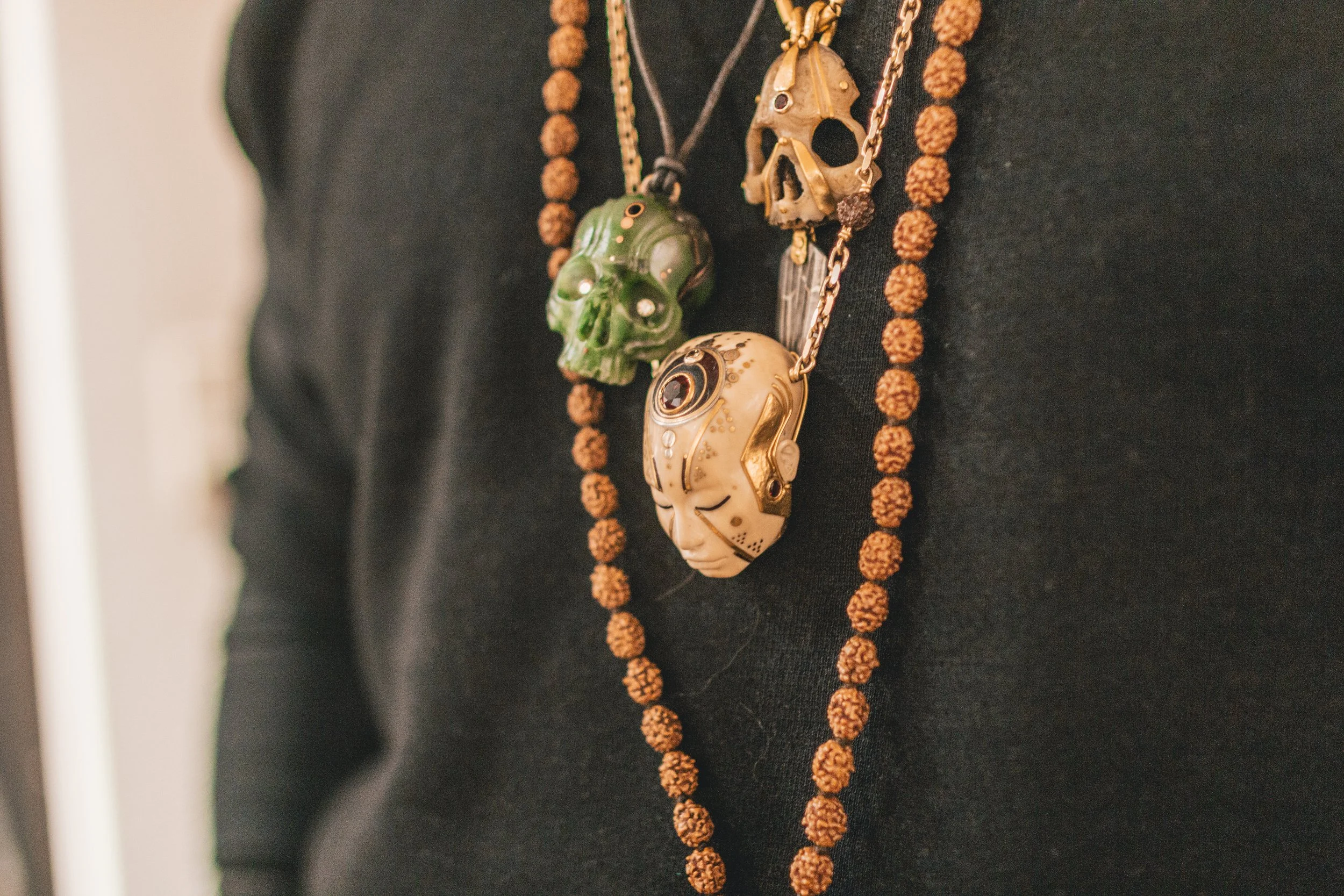 Handmade jade/bone necklace (Judicael)