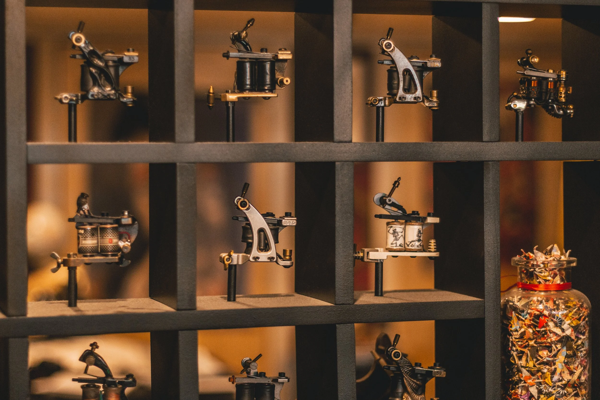 Tattoo machine wall
