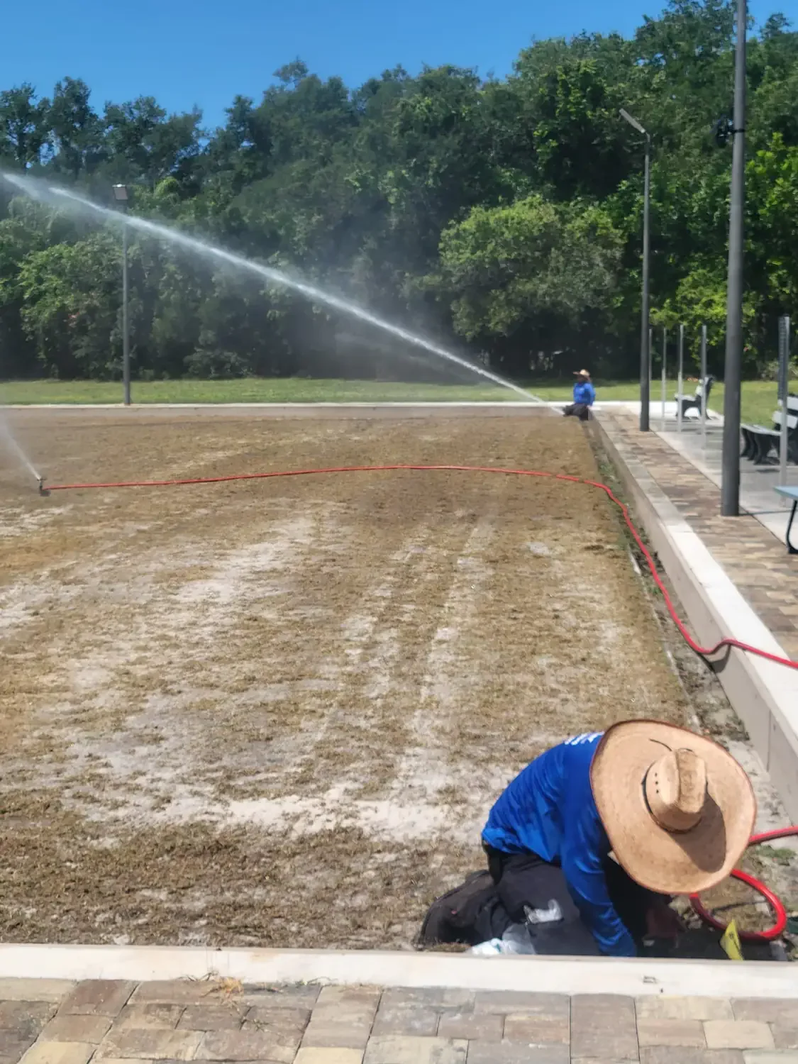 Irrigation installation services on a newly graded Florida property