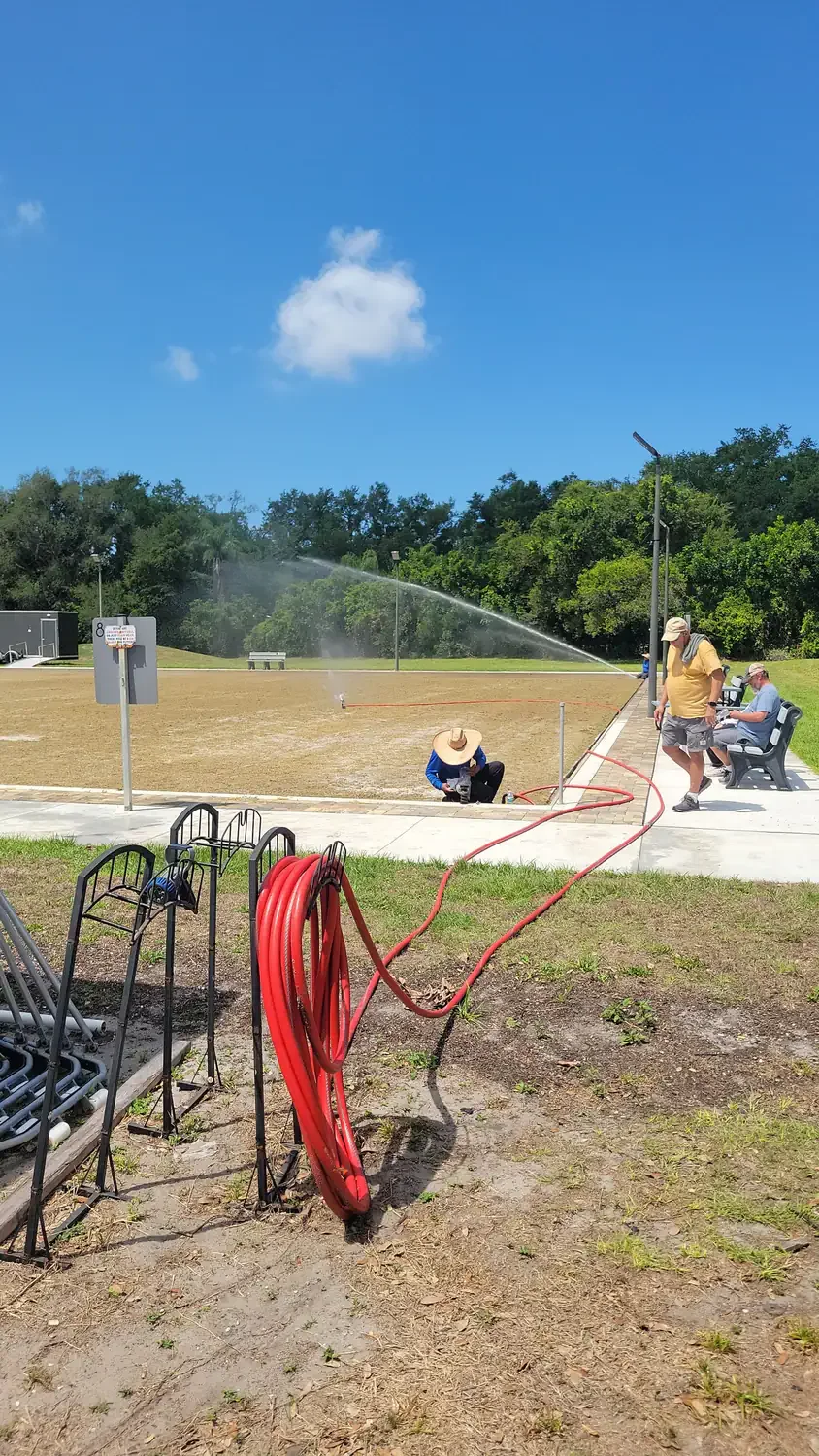 Commercial irrigation services maintaining a municipal athletic field