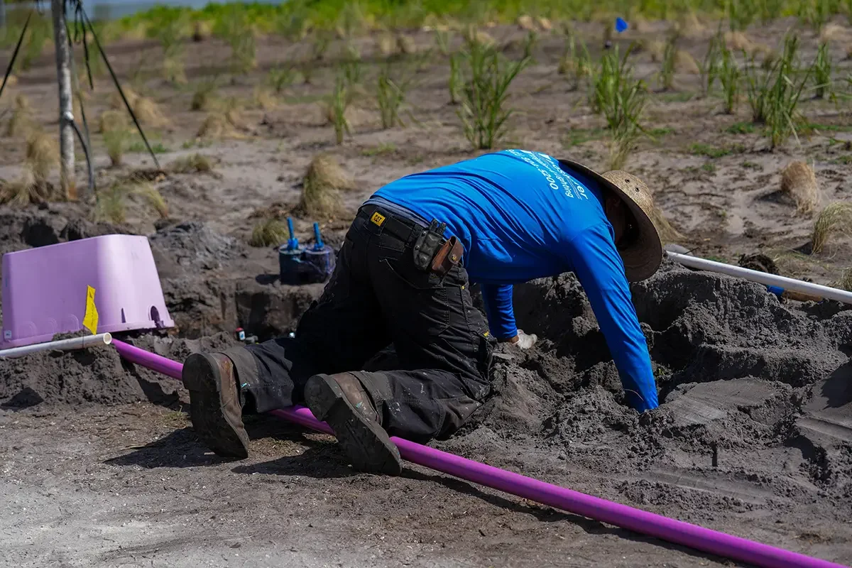 Sprinkler system installation by Hostetler Irrigation