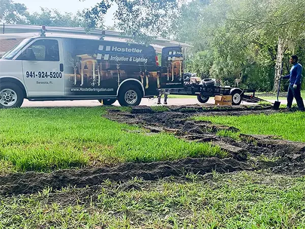 Sprinkler system installation by Hostetler Irrigation