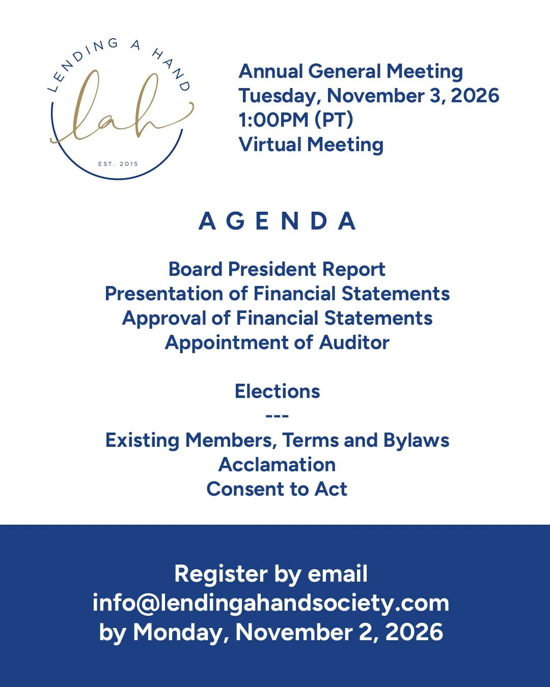 Annual General Meeting November 2026