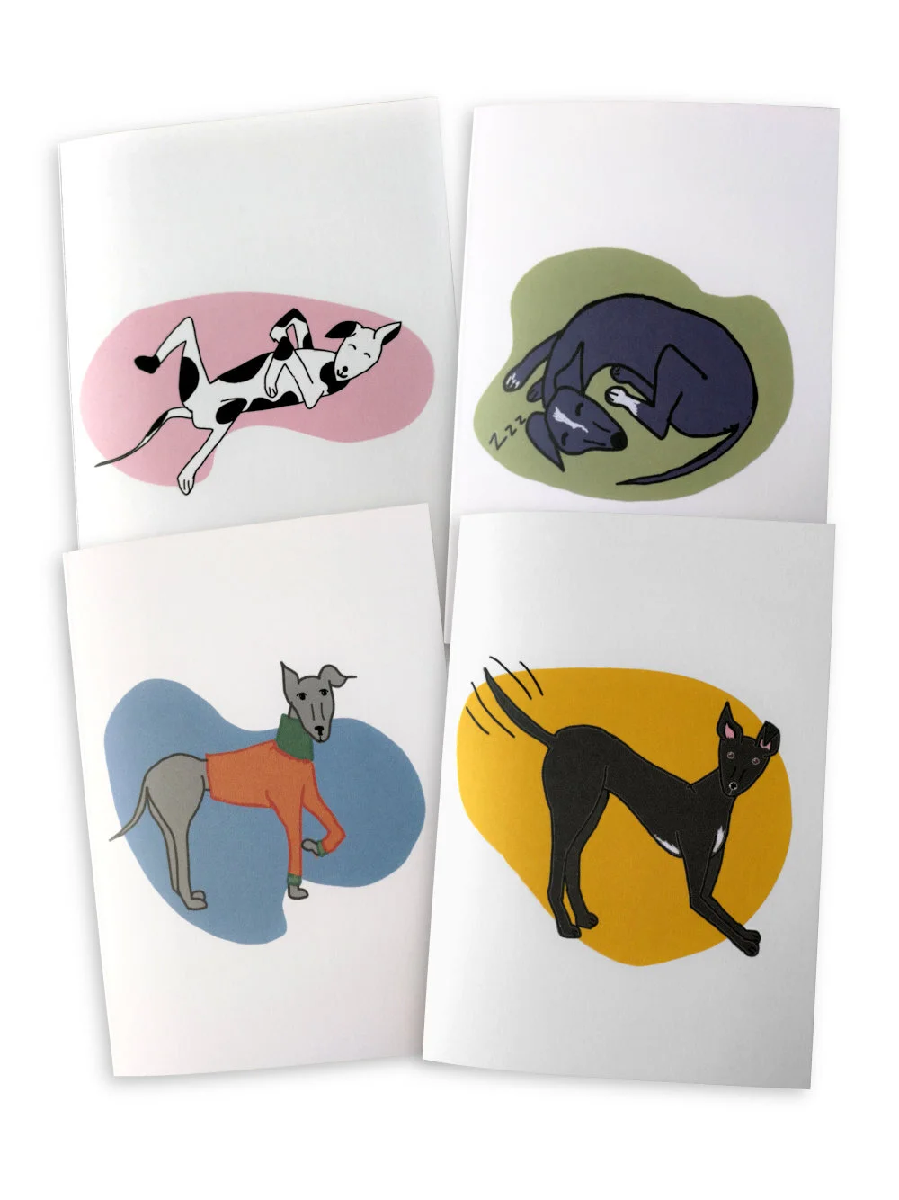 Cute Greyhound greeting cards