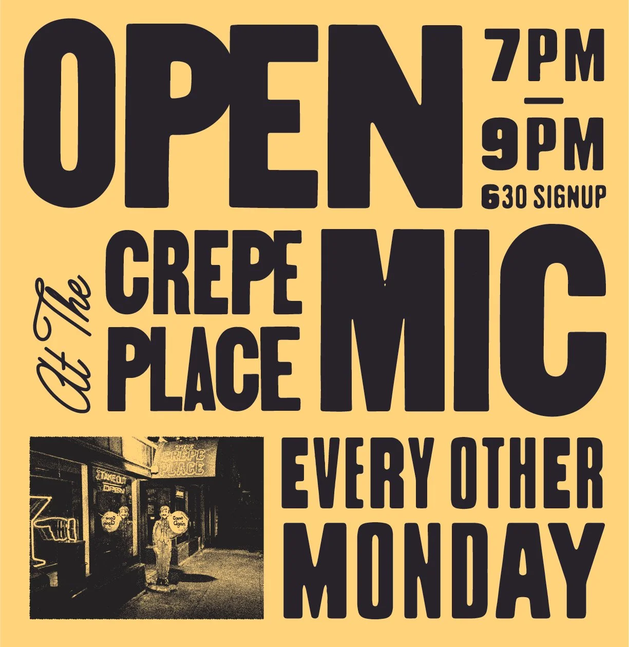 OPEN MIC, MONDAY DECEMBER 1, FROM 7 TO 9PM, SIGN UP AT 6:30PM, FREE!