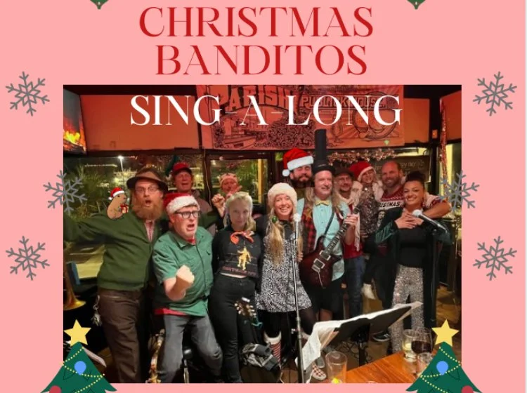 THE X-MAS BANDITOS, TUESDAY DECEMBER 16 AT 5:30PM, HAPPY HOUR FREE SHOW ON THE GARDEN STAGE!