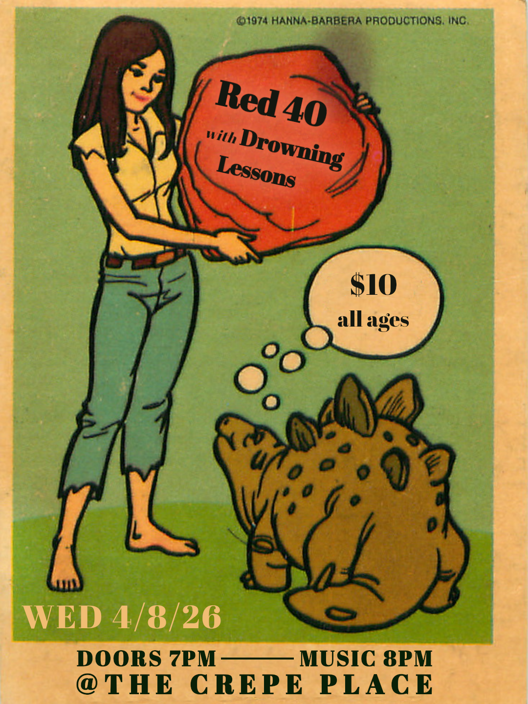 DROWNING LESSONS, RED 40, WEDNESDAY APRIL 8 @8PM, $10