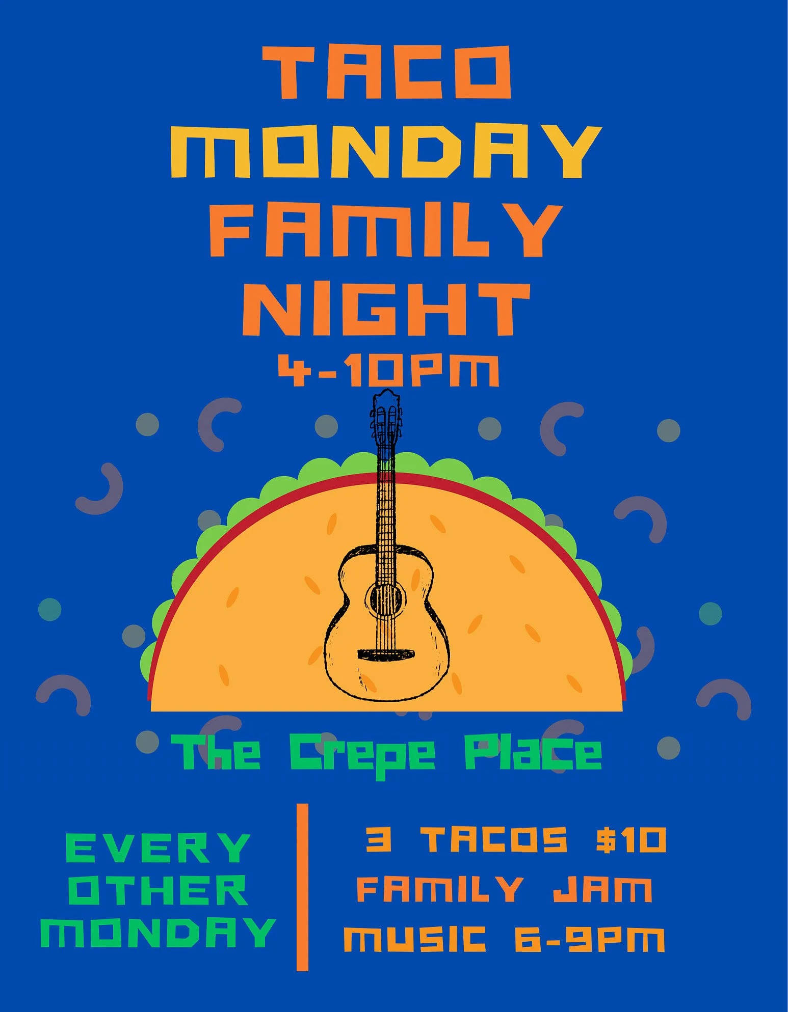 FAMILY JAM, MONDAY MARCH 16 FROM 6-9PM, FREE!