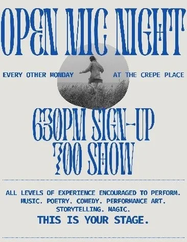 OPEN MIC! MONDAY NOVEMBER 2, 7-9pm, FREE!