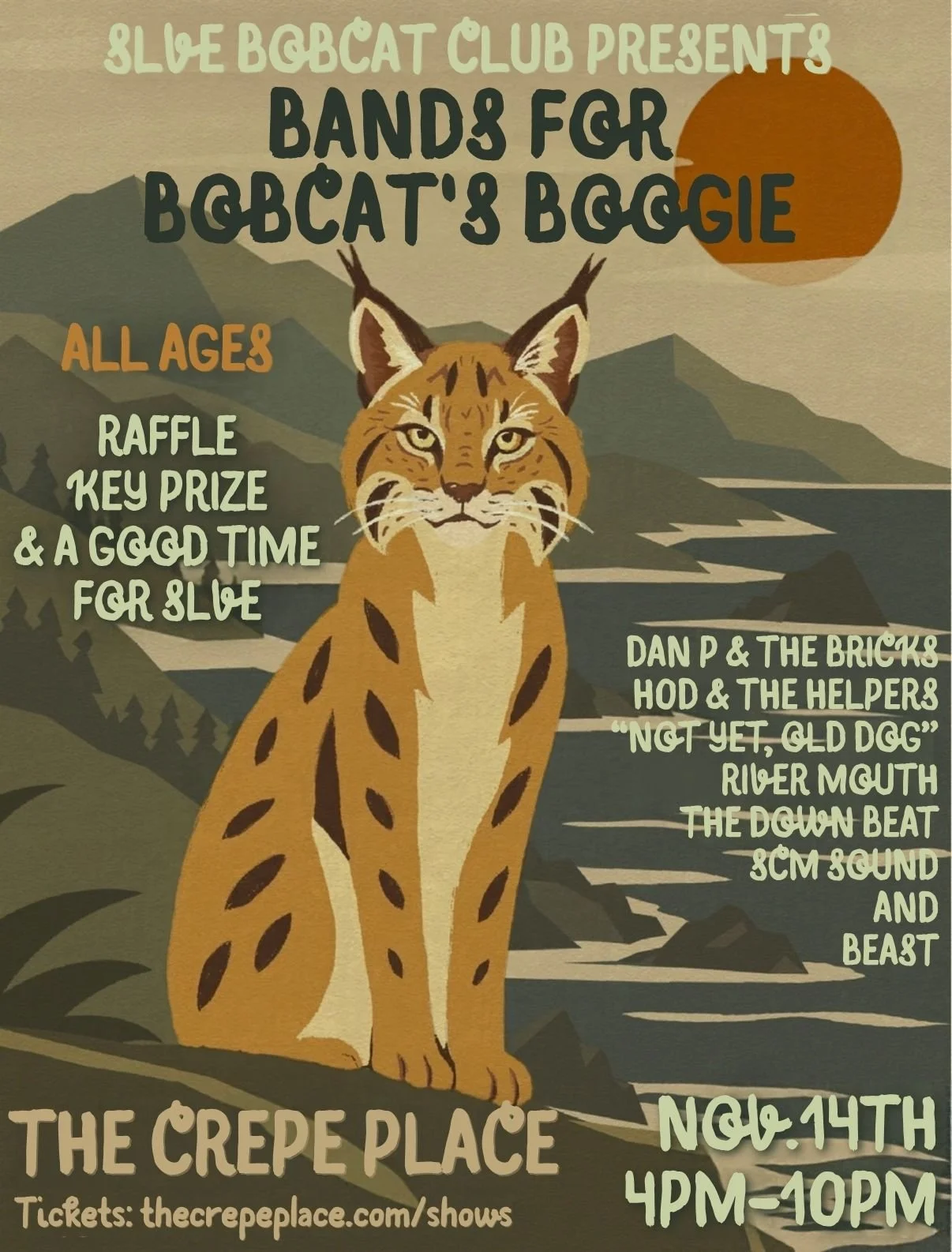 BANDS FOR BOBCATS BOOGIE, SATURDAY NOVEMBER 14 FROM 4 TO 10PM