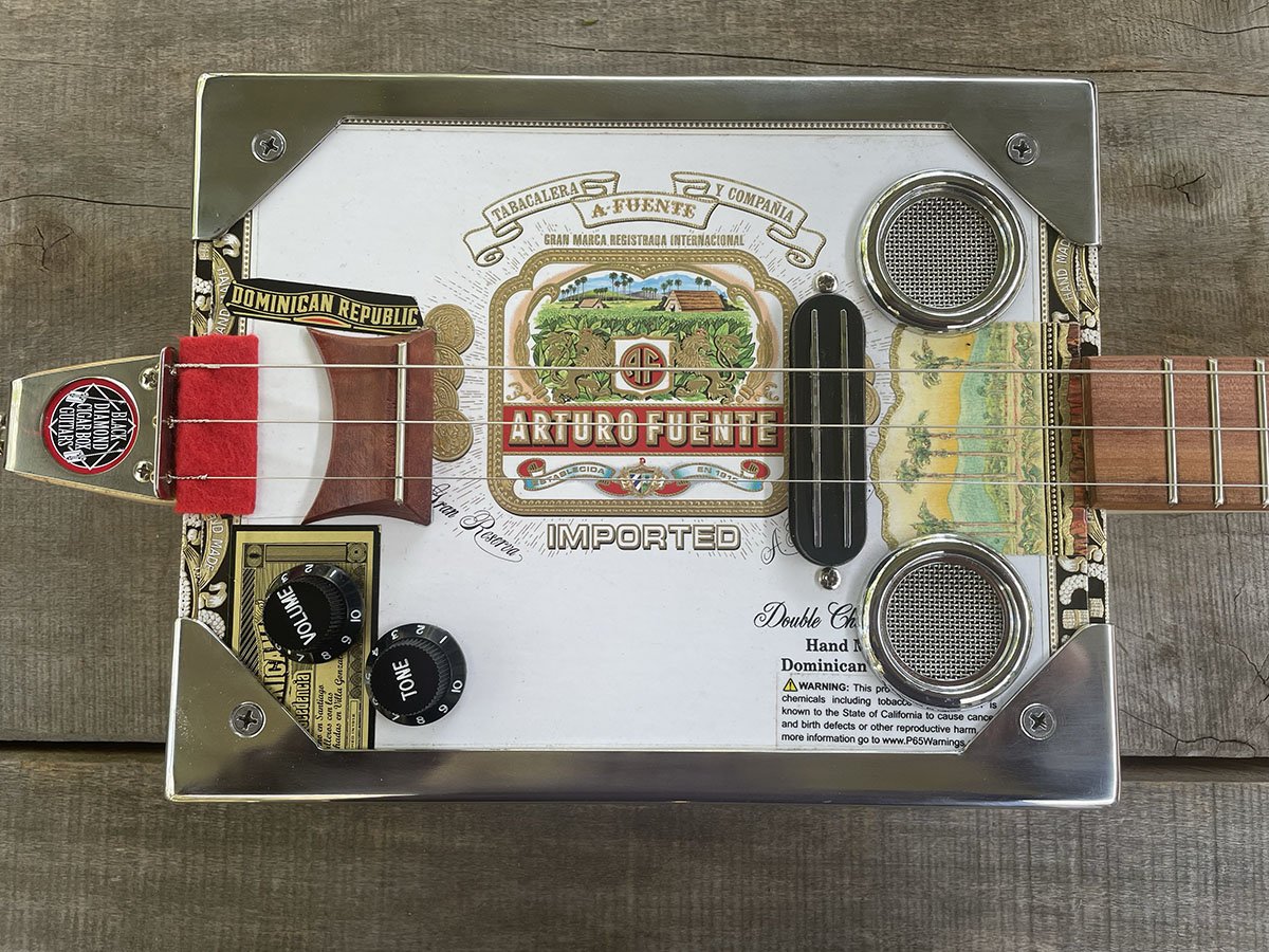 Arturo Fuente 3 string fretted cigar box guitar