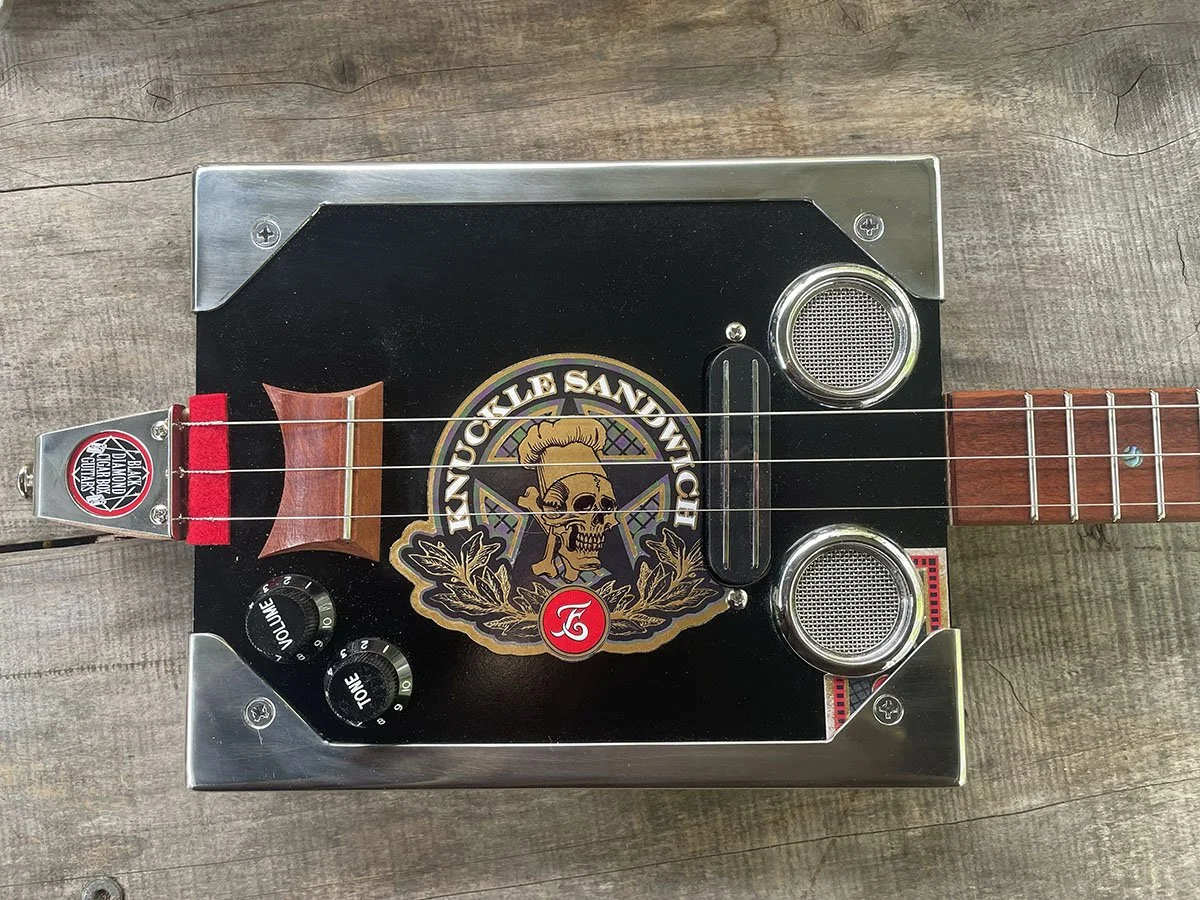 Knuckle Sandwich 3 string fretted cigar box guitar