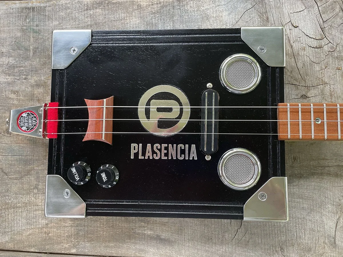 Plasencia 3 string fretted cigar box guitar