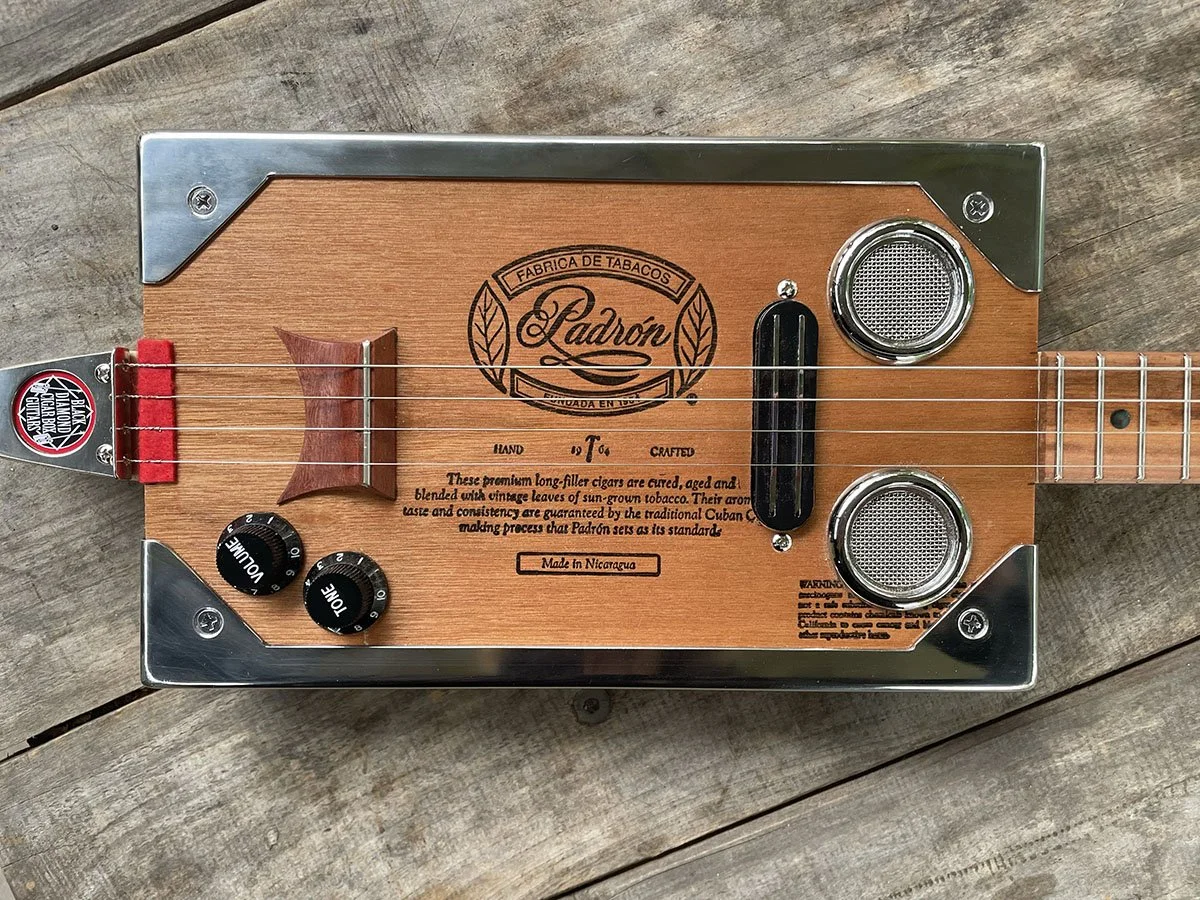 Padron 4 string fretted cigar box guitar