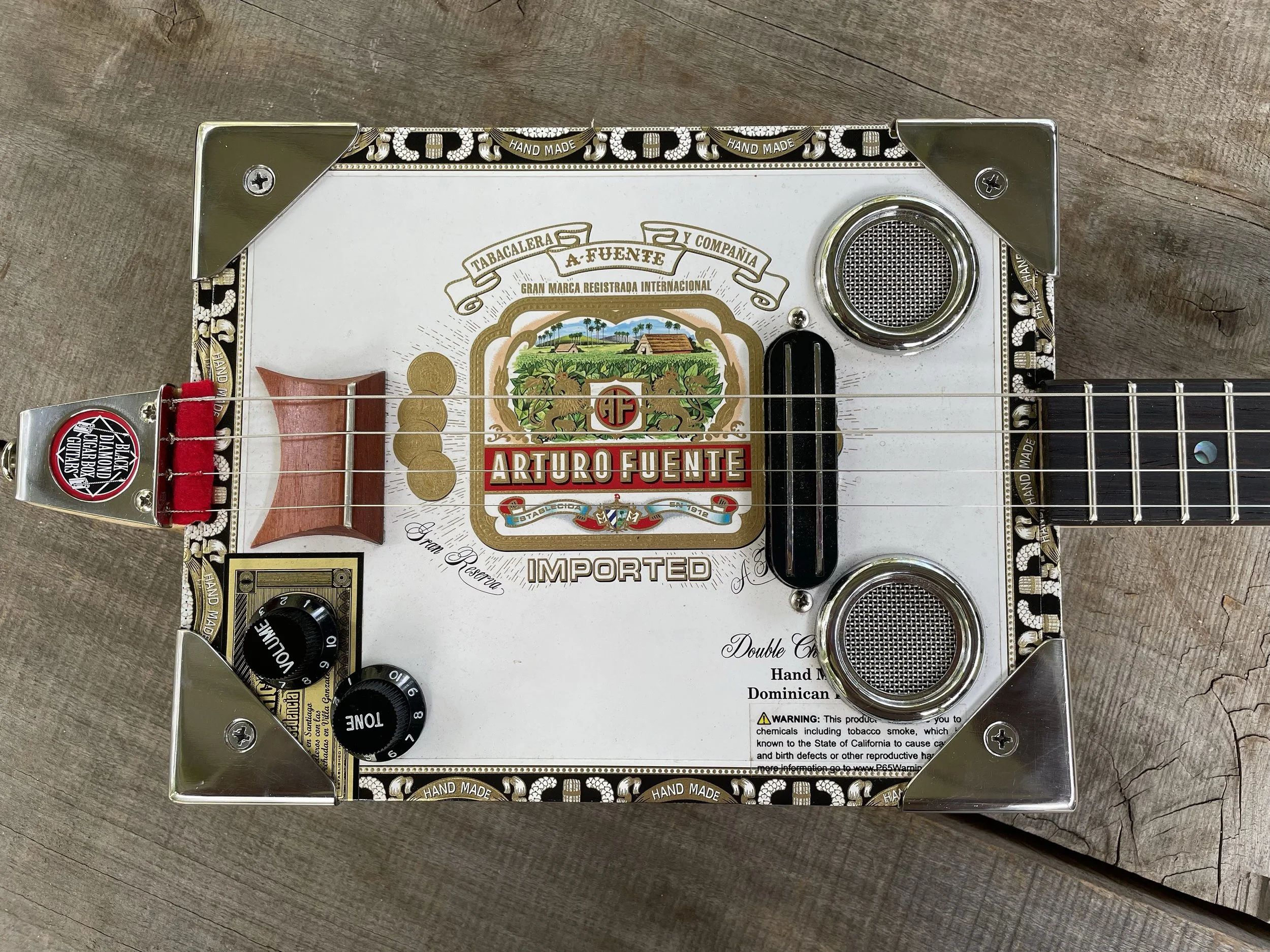 Arturo Fuente 4 string fretted cigar box guitar