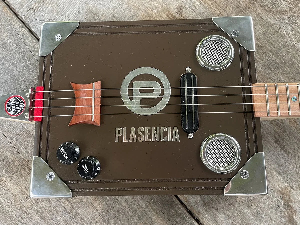 Plasencia 4 string fretted cigar box guitar