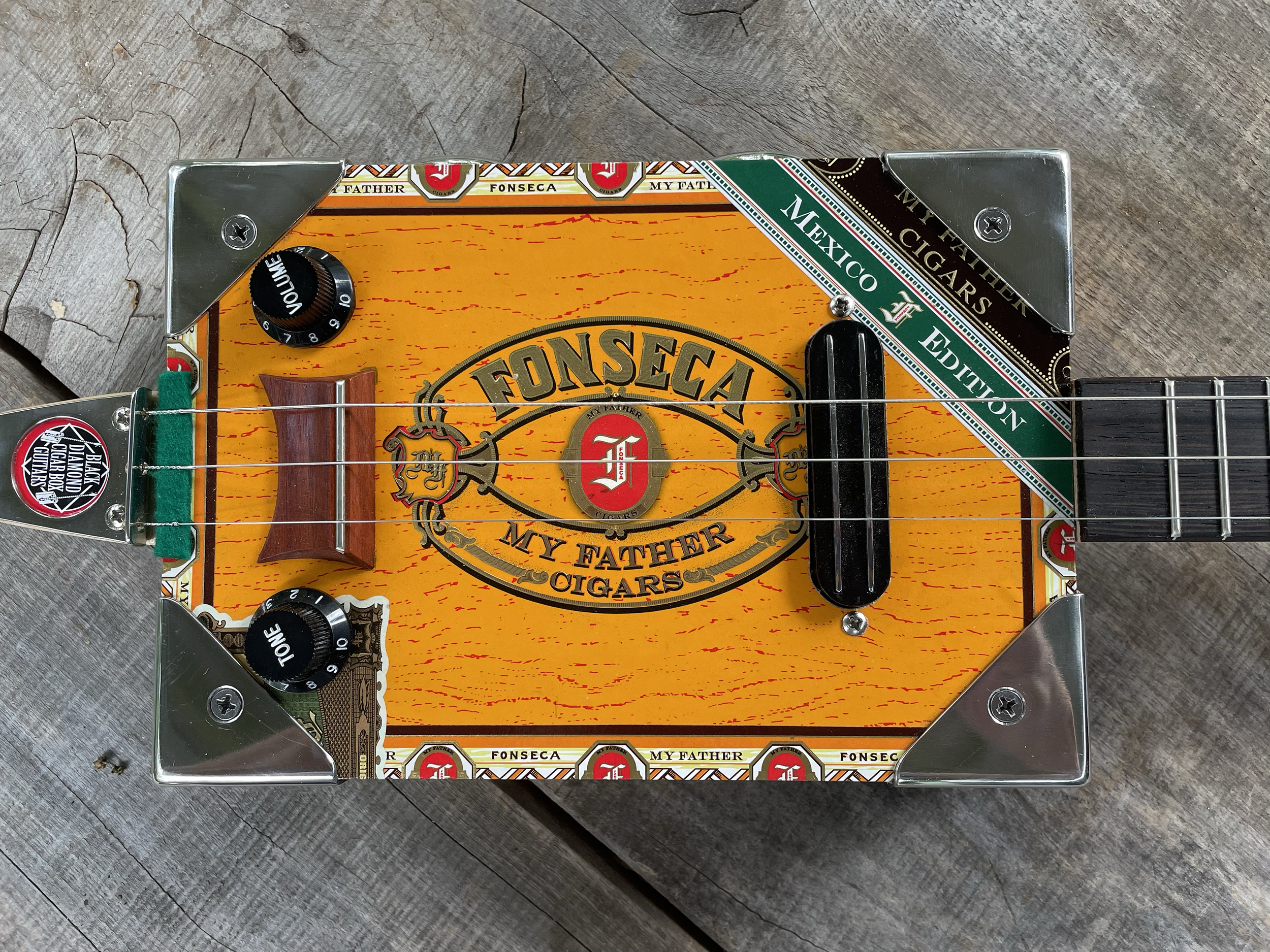 Fonseca 3 string fretted cigar box guitar