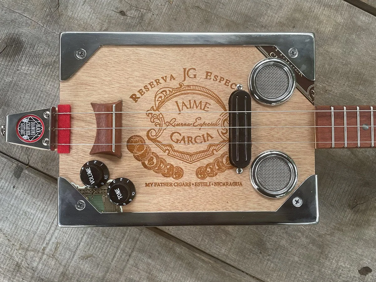 Jaime Garcia 3 string fretted cigar box guitar