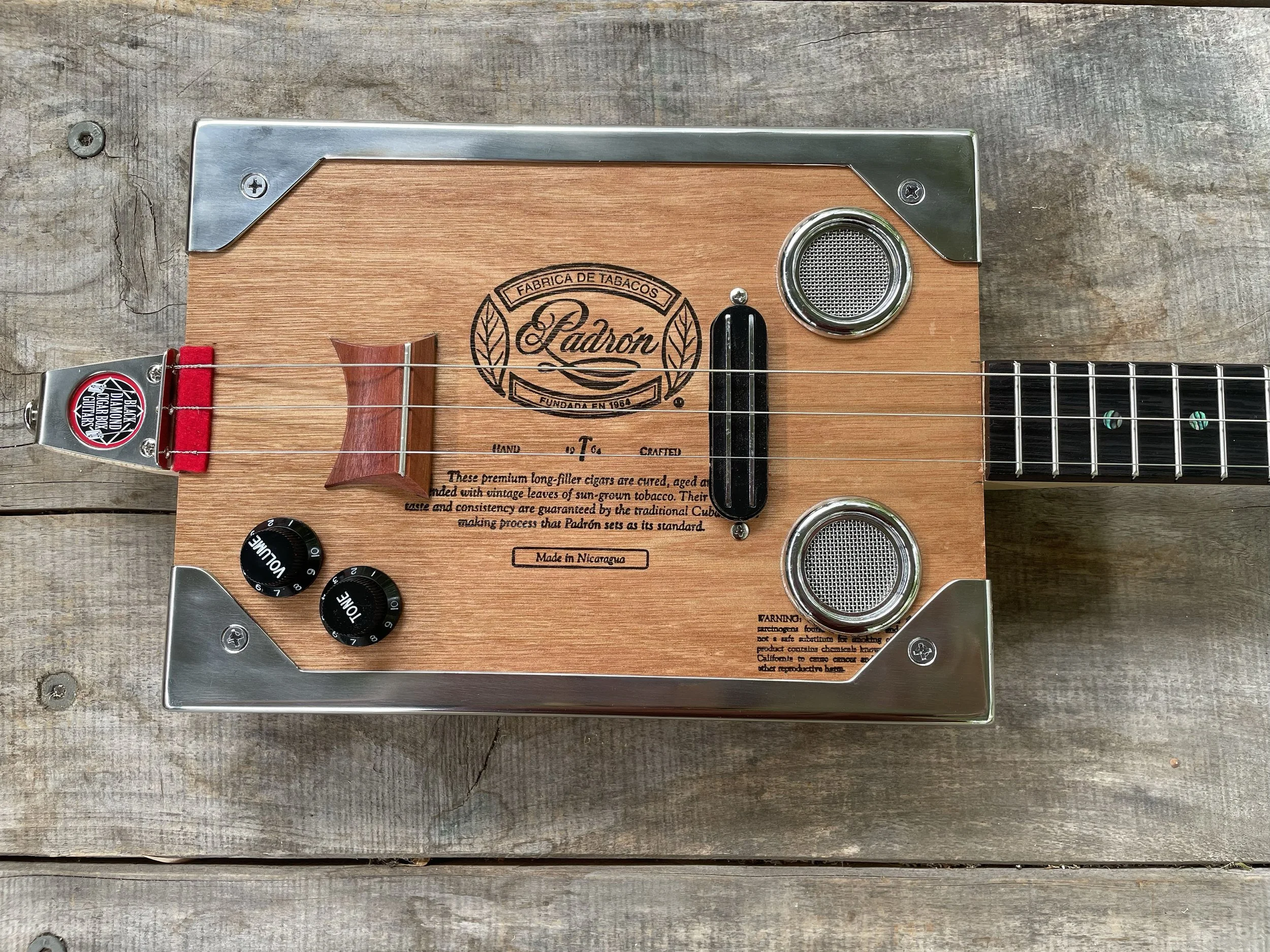 Padron 3 string fretted cigar box guitar