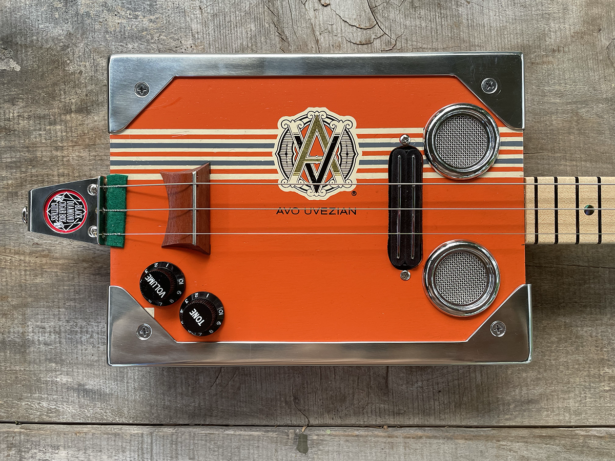 Avo Uvesian 3 string slide cigar box guitar
