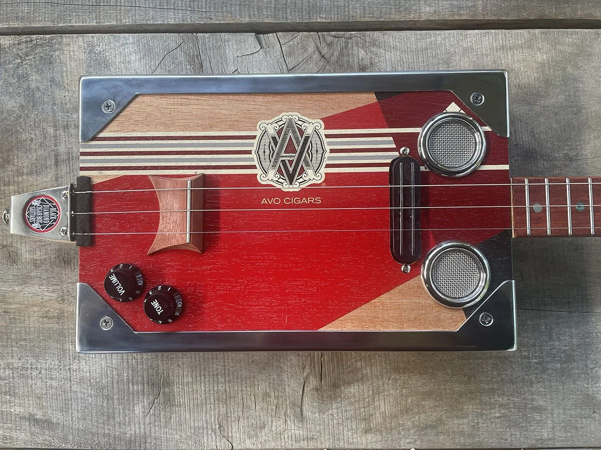 Avo Syncro 3 string fretted cigar box guitar