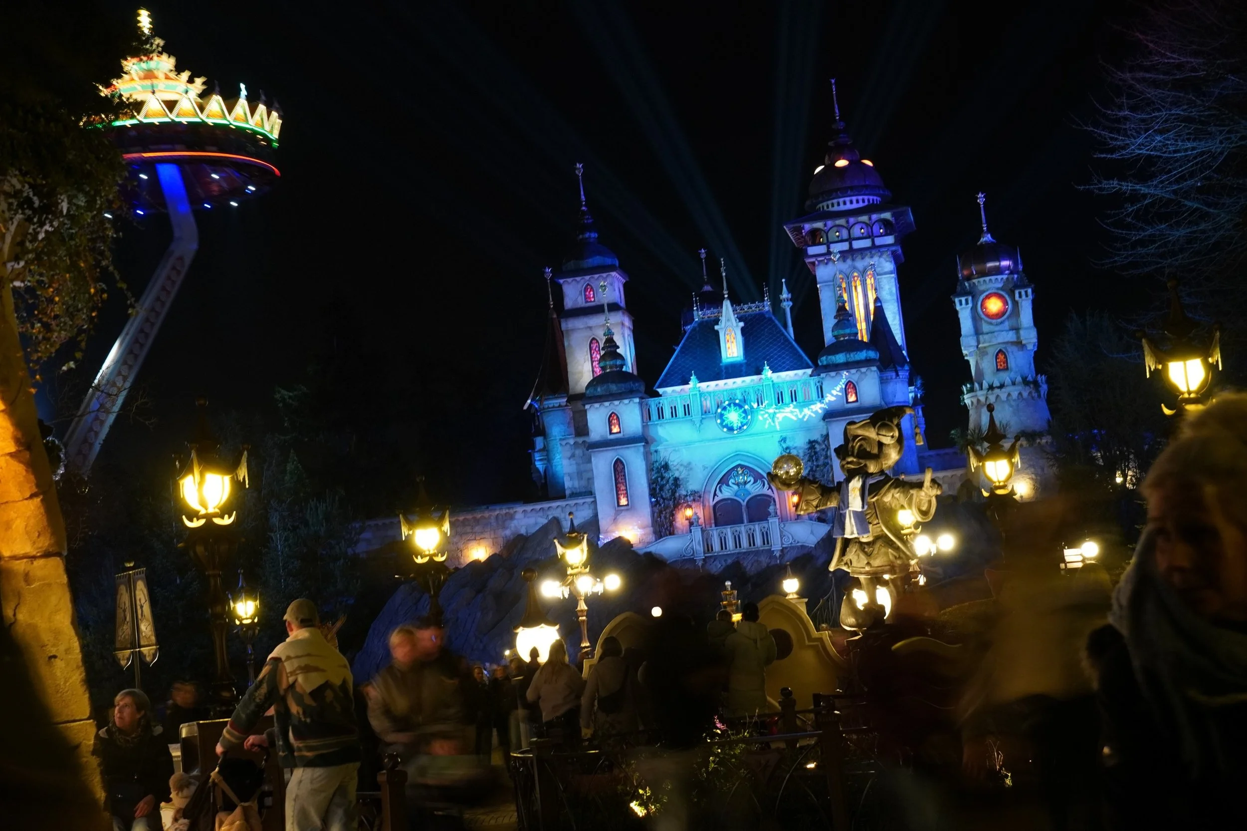 Symbolica and the Pagode at Winter Efteling on a Coaster Breaks Netherlands Christmas Theme Park Tour