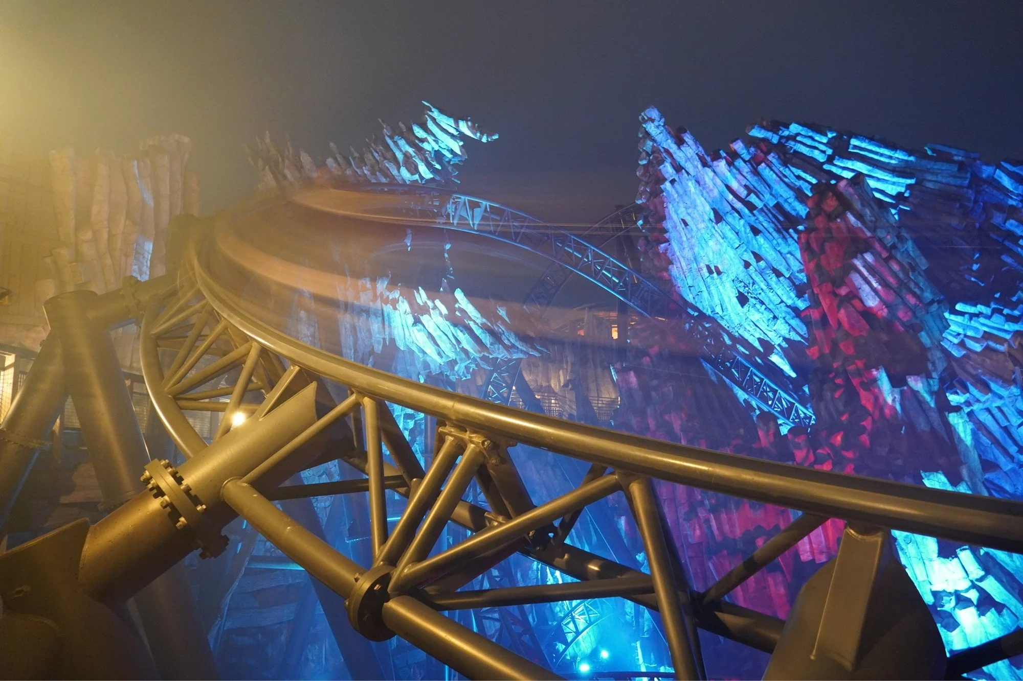 Taron Intamin Blitz Launch Roller Coaster at Wintertraum Phantasialand on a Coaster Breaks Winter Theme Park Tour