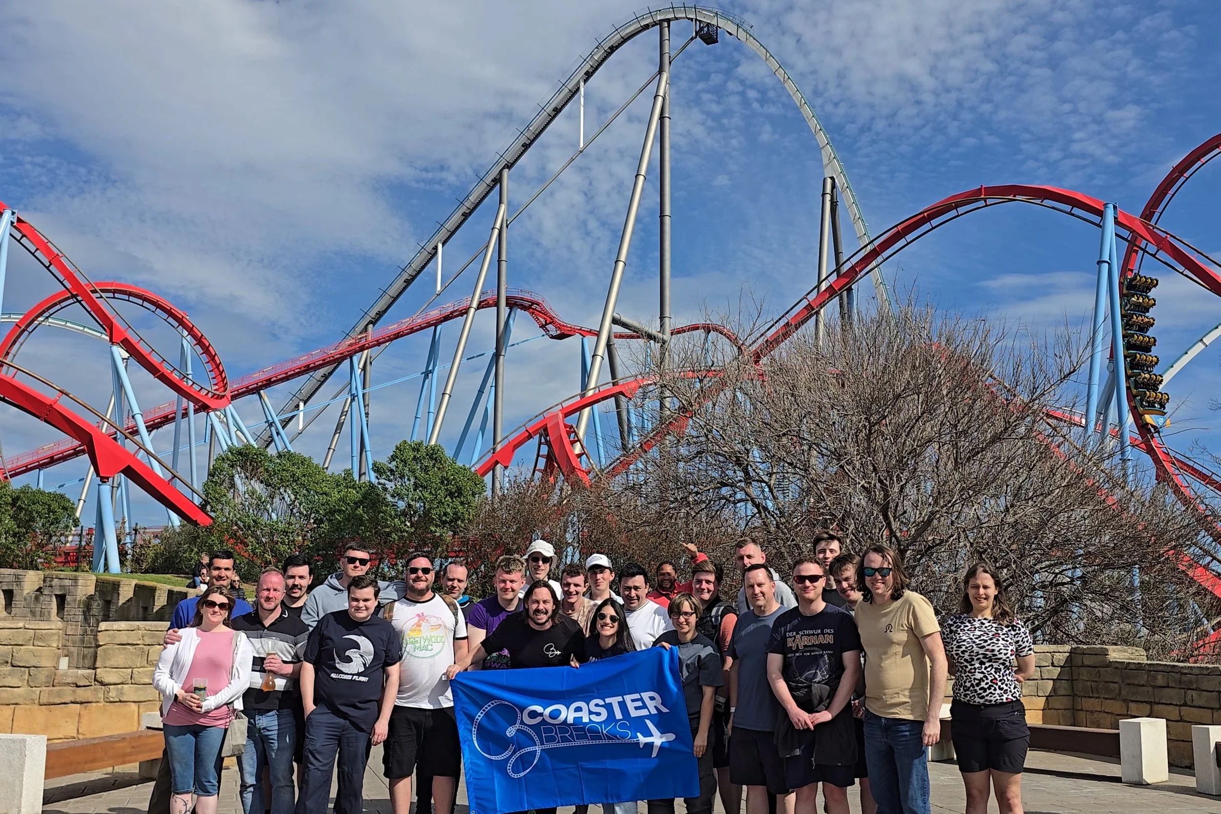 Coaster Breaks Theme Park Tour Group Meet Up at Port Aventura in Spain