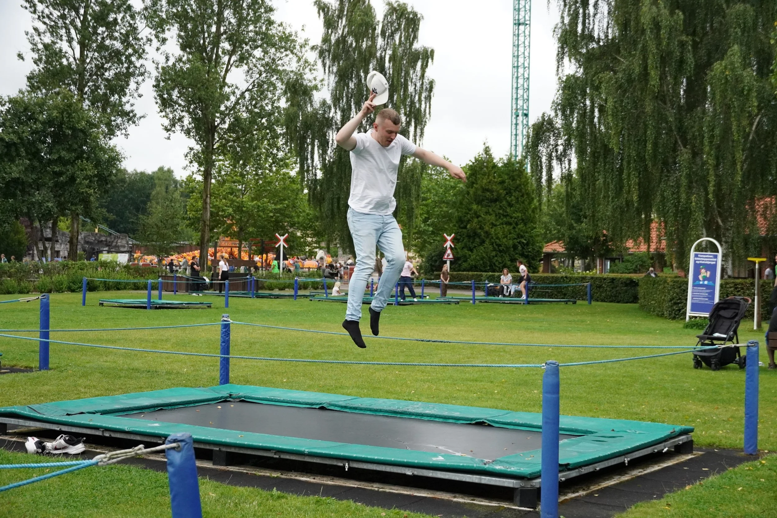 Trampoline Attraction Ride at Djurs Sommerland Theme Park in Denmark on a Coaster Breaks Scandinavian tour