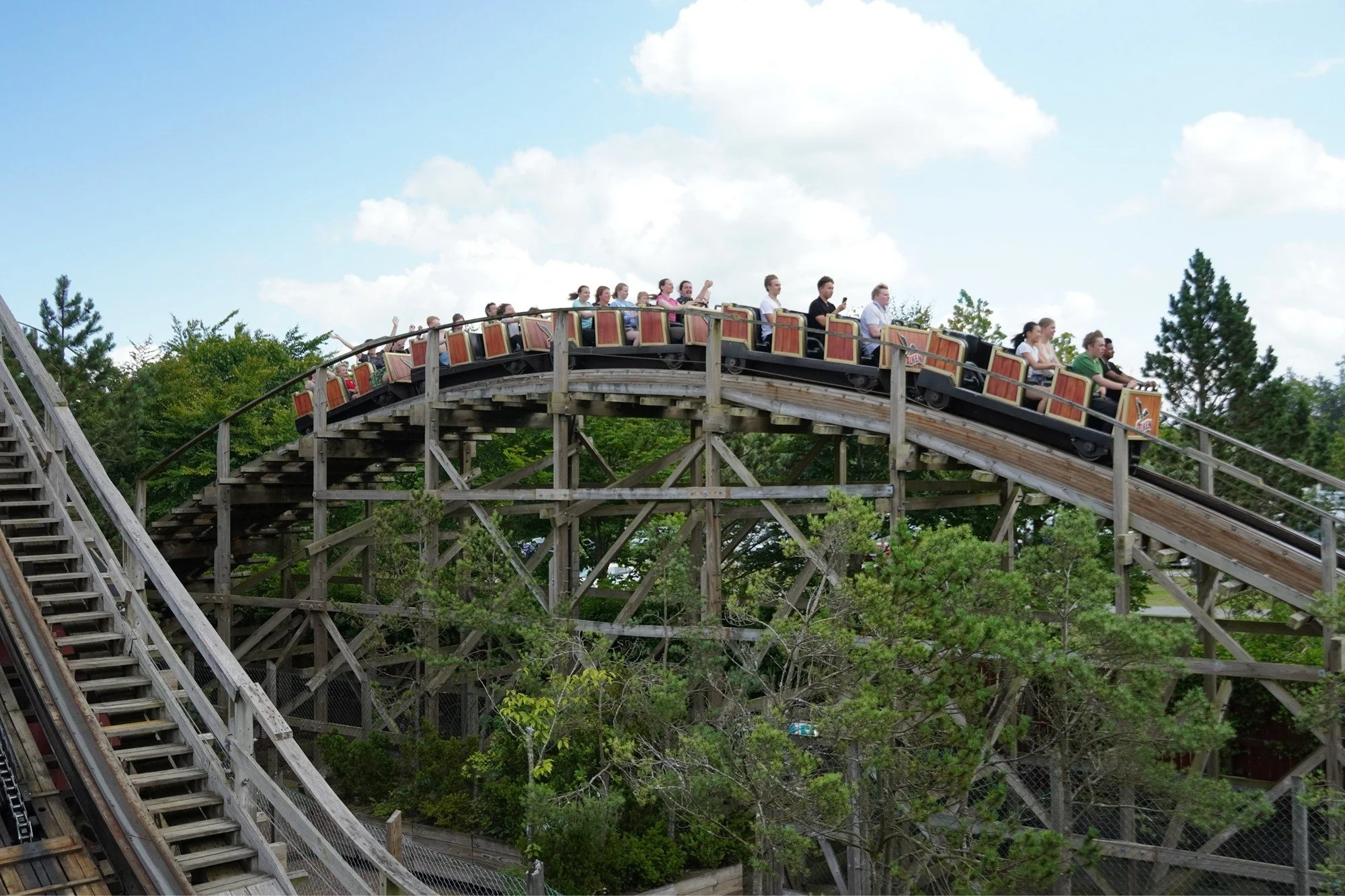 Falken S&S Wooden Roller Coaster at Fårup Sommerland in Denmark on a Coaster Breaks Scandinavia and Germany Theme Park Tour