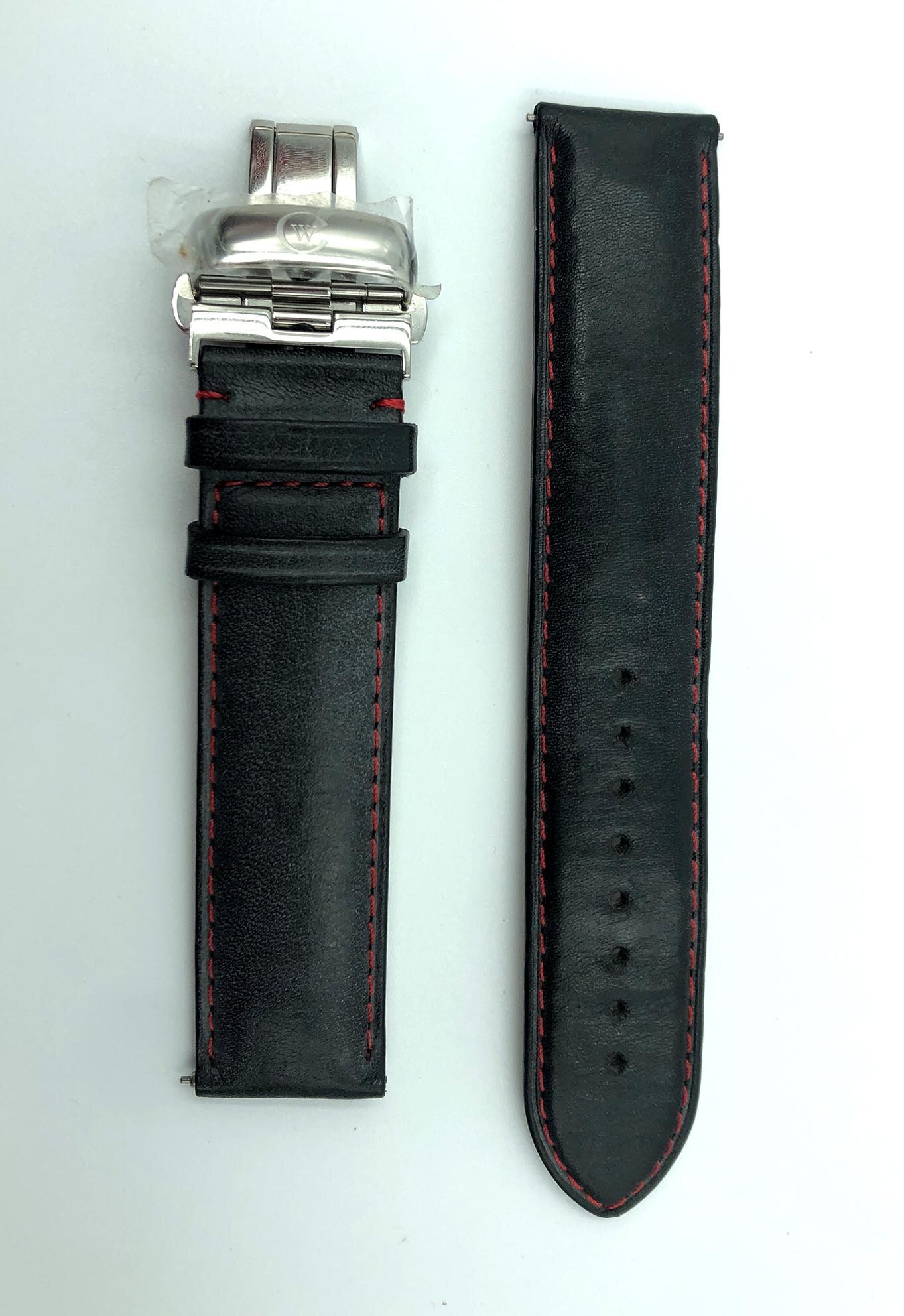 SOLD - C9 FLE Black Leather with Red Stitching 20mm