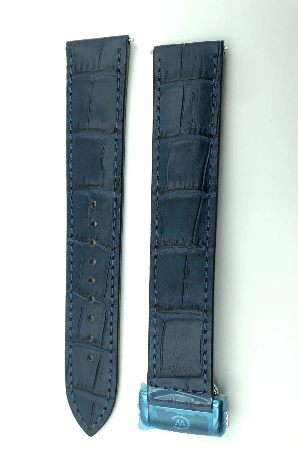 SOLD - C9 Blue croc leather on Bader 20mm (LONG)