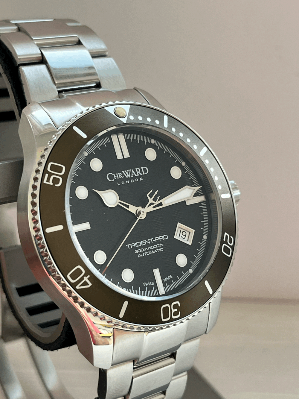 SOLD WH177 C60 Trident Pro Automatic Mk1 charcoal bezel head