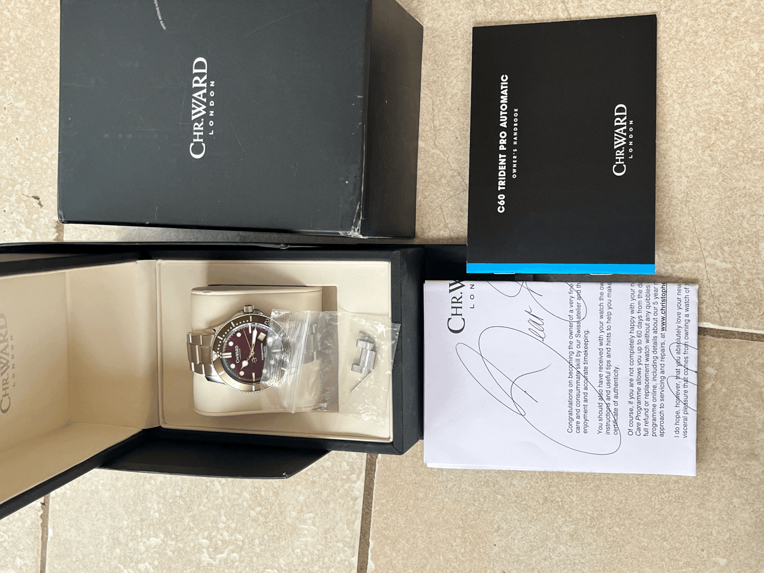 SOLD WH177 C60 Trident Pro Automatic Mk1 charcoal bezel head only
