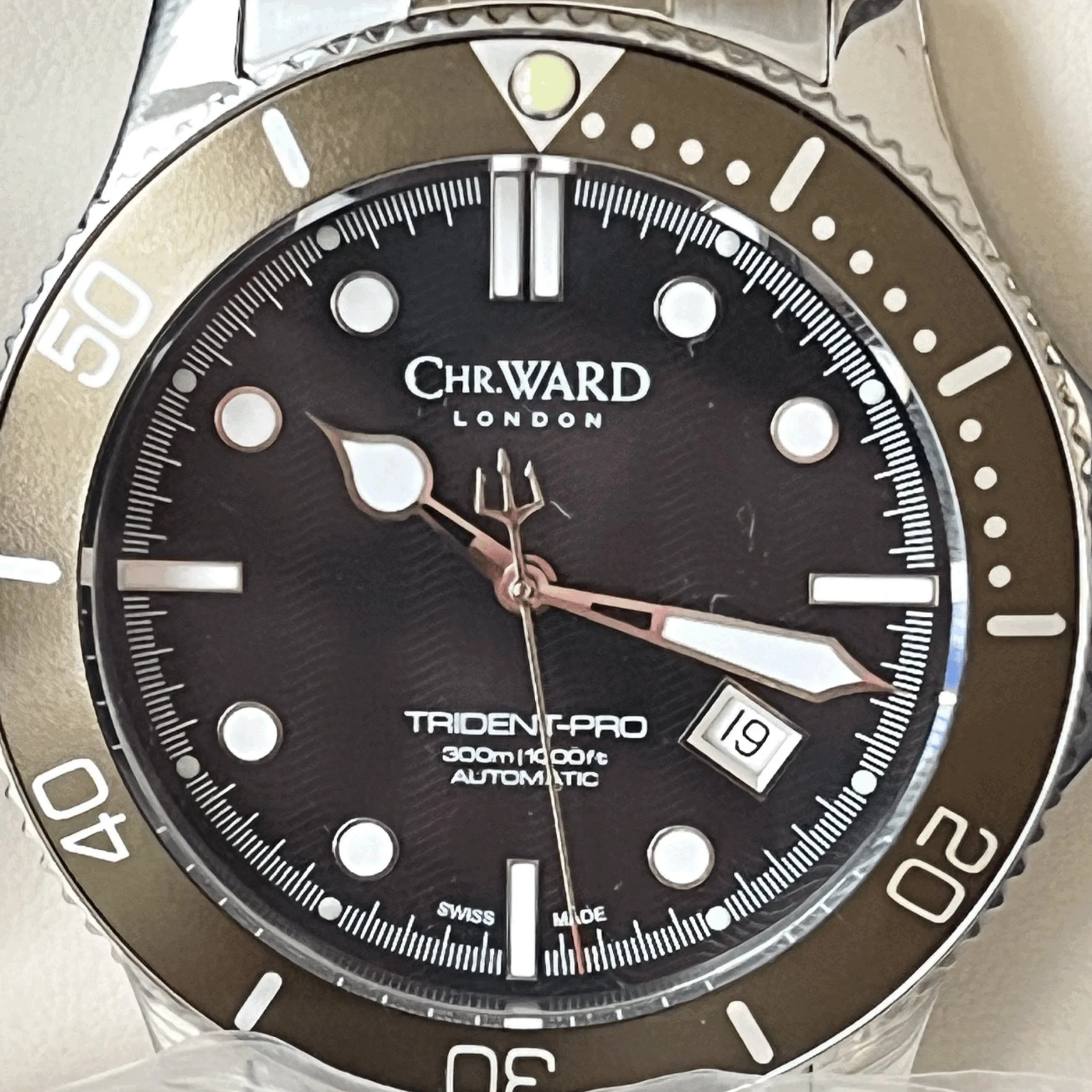 SOLD WH177 C60 Trident Pro Automatic Mk1 charcoal bezel  head only (06/2013) museum grade