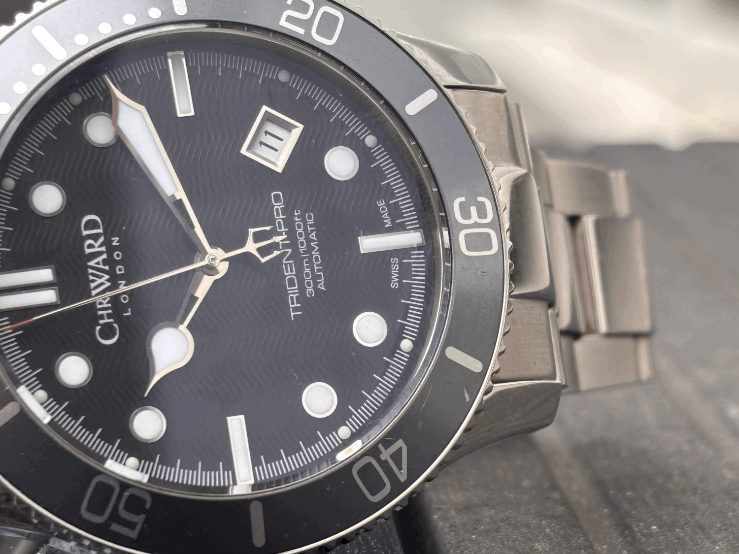 SOLD WH1150 C60 Trident Pro Automatic Mk1 charcoal bezel (02/2013