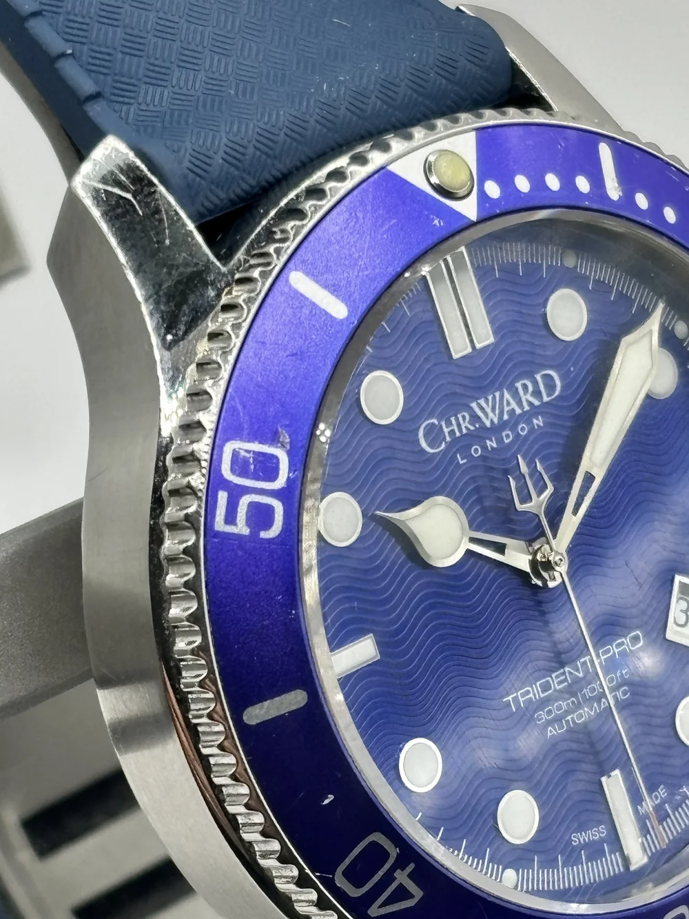 Christopher Ward C60 Blue Ward Trident C60 Sapphire Watch