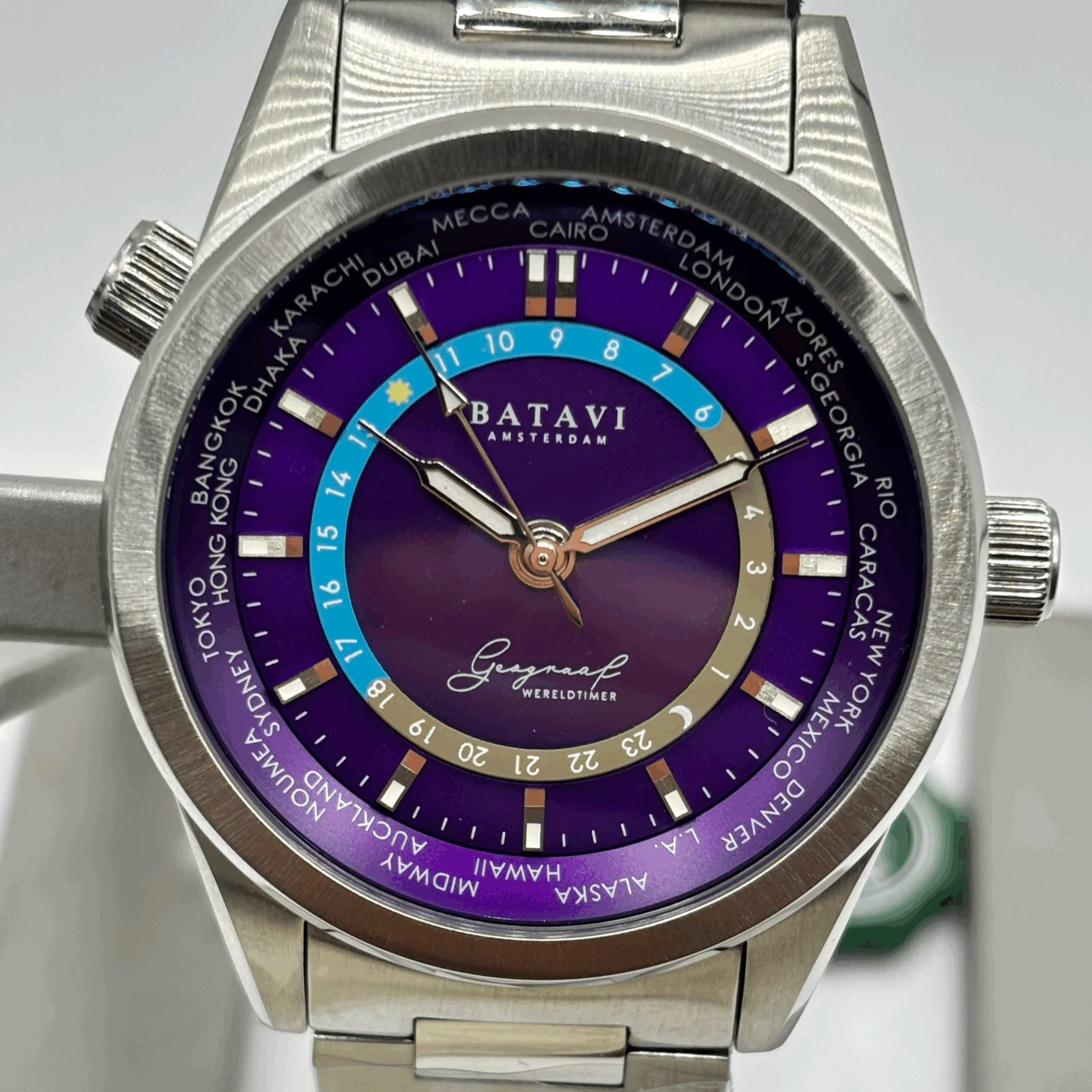 SOLD WH809 Batavi Geograff World timer 39mm GMT (10/2022)