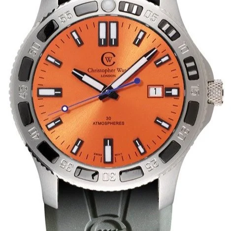 SOLD WH1052 C6 Kingfisher orange quartz diver (undated)