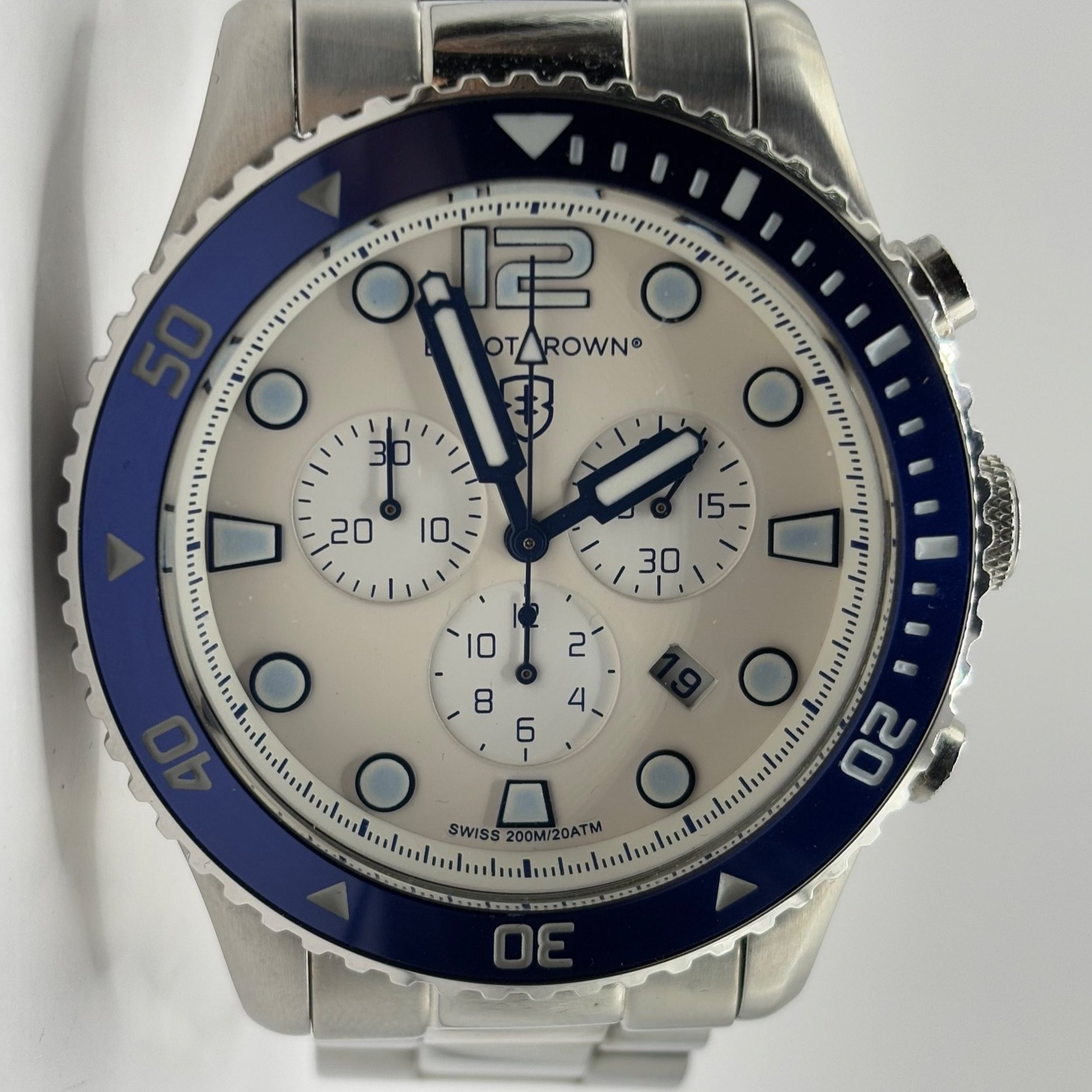 SOLD WH599 GATECRASHER! Elliot Brown Bloxworth blue/white chronograph