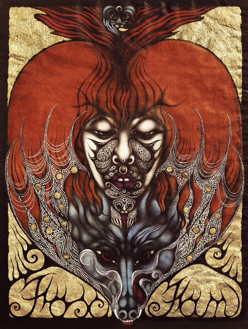 “Blue Fox” (1972-74), by Vali Myers, the Australian dancer and artist who built a studio and wildlife sanctuary in Italy in the 1960s, adopting the moniker “Witch of Positano.”Credit...The Vali Myers Art Gallery Trust